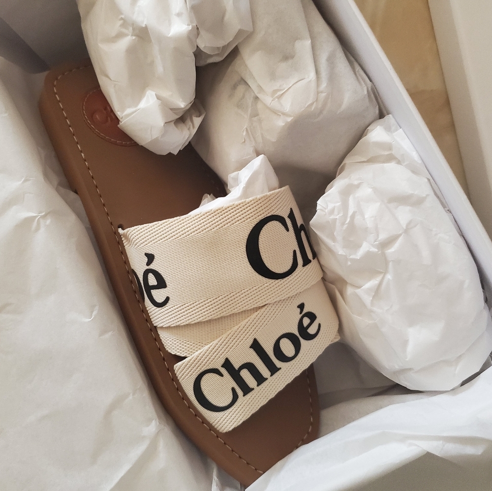 Brand New Chloe Woody Flat Mule Size 38EU/8US